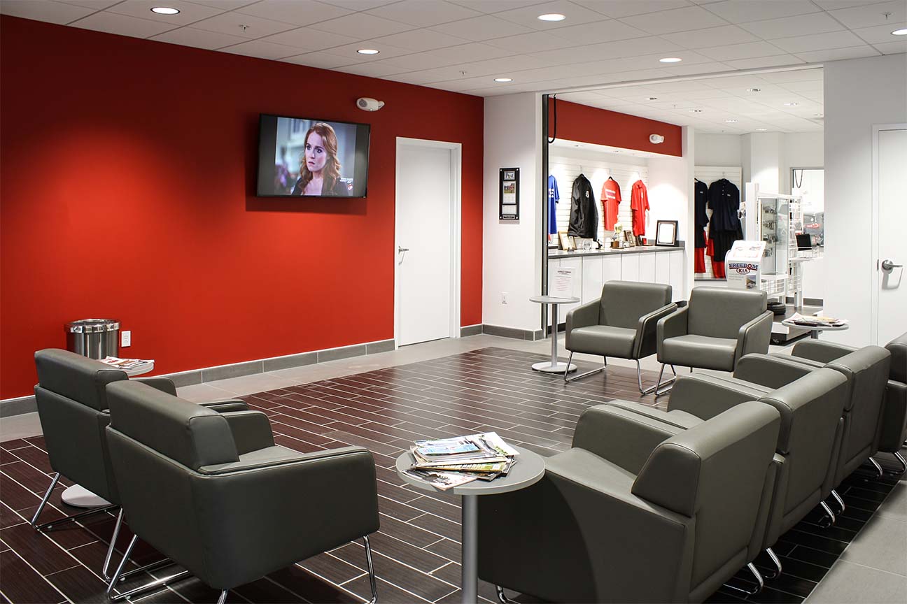 Freedom KIA Dealership- Lounge, Seating designed by Omega Commercial Interiors